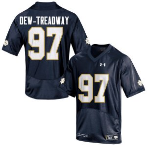 Notre Dame Fighting Irish Men's Micah Dew-Treadway #97 Navy Blue Under Armour Authentic Stitched College NCAA Football Jersey IBI1399FU